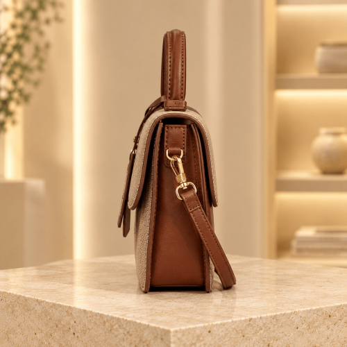 Women's Small PU Handbag | Square Flap Shoulder &amp; Crossbody Bag