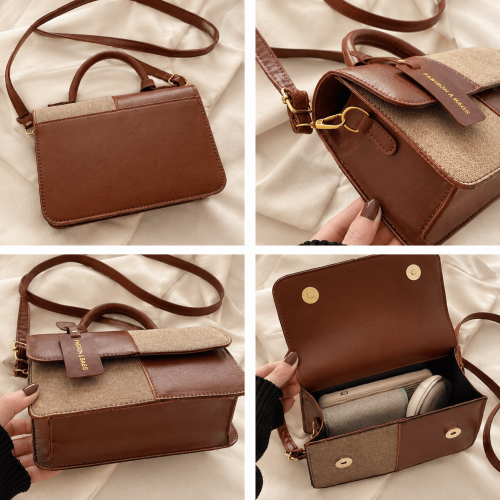 Women's Small PU Handbag | Square Flap Shoulder &amp; Crossbody Bag